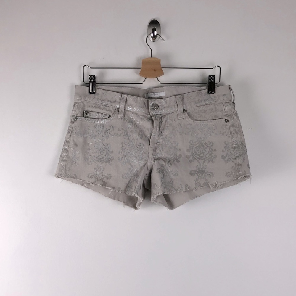 7 For All Mankind gray sliver denim shorts size 29